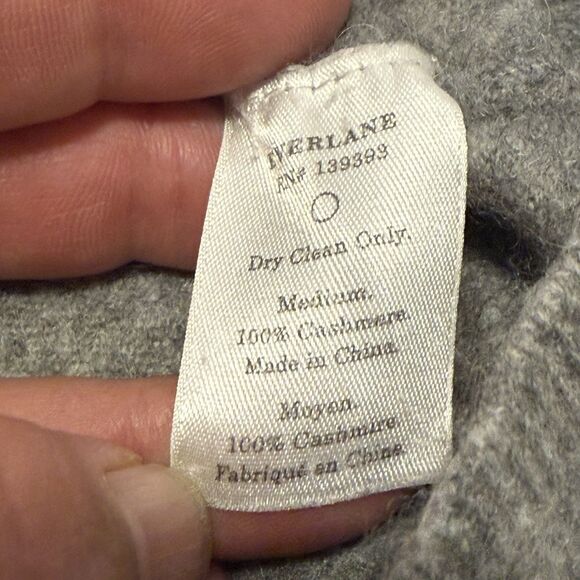 Everlane 100% Cashmere Gray V-Neck Sweater Women CASHMERE CROPPED HIGH-V SWEATER - Picture 8 of 10